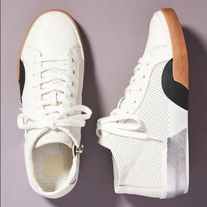 Dolce Vita Zoel High-Top Sneakers in White Perforated Leather NIB US 7.5